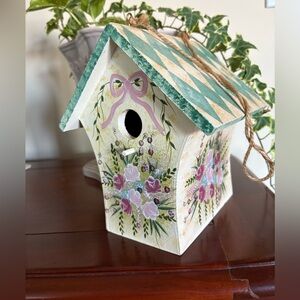 Hand-Painted Floral Birdhouse